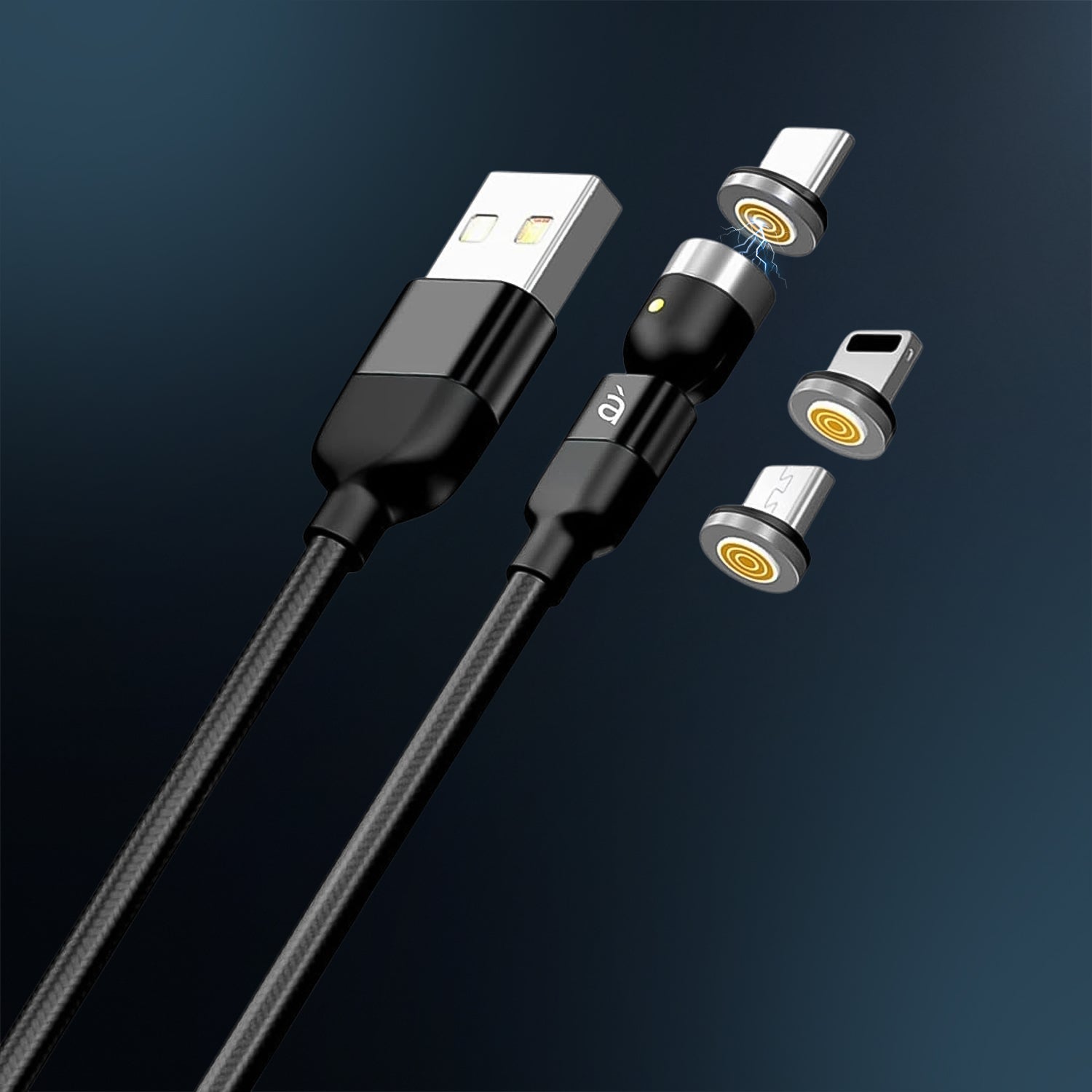 3 in 1 Magnetic USB Charging Cable | USB-c Android and Lightning with Extra Protecting Nylon| Strong Magnetic Cable with Full Rotation Support Fast Charging 3 in 1 Magnetic USB Charging Cable | USB-c Android and Lightning with Extra Protecting Nylon| Strong Magnetic Cable with Full Rotation Support Fast Charging